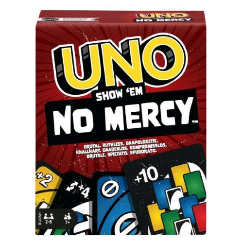 MATTEL UNO NO MERCY GIOCO DI CARTE REGOLE SPECIALI